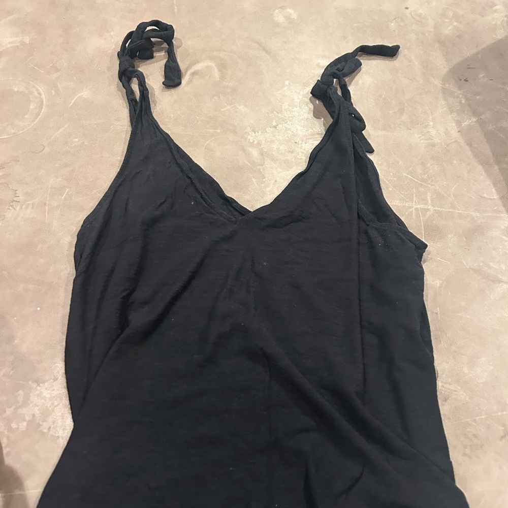 Black tie top blouse